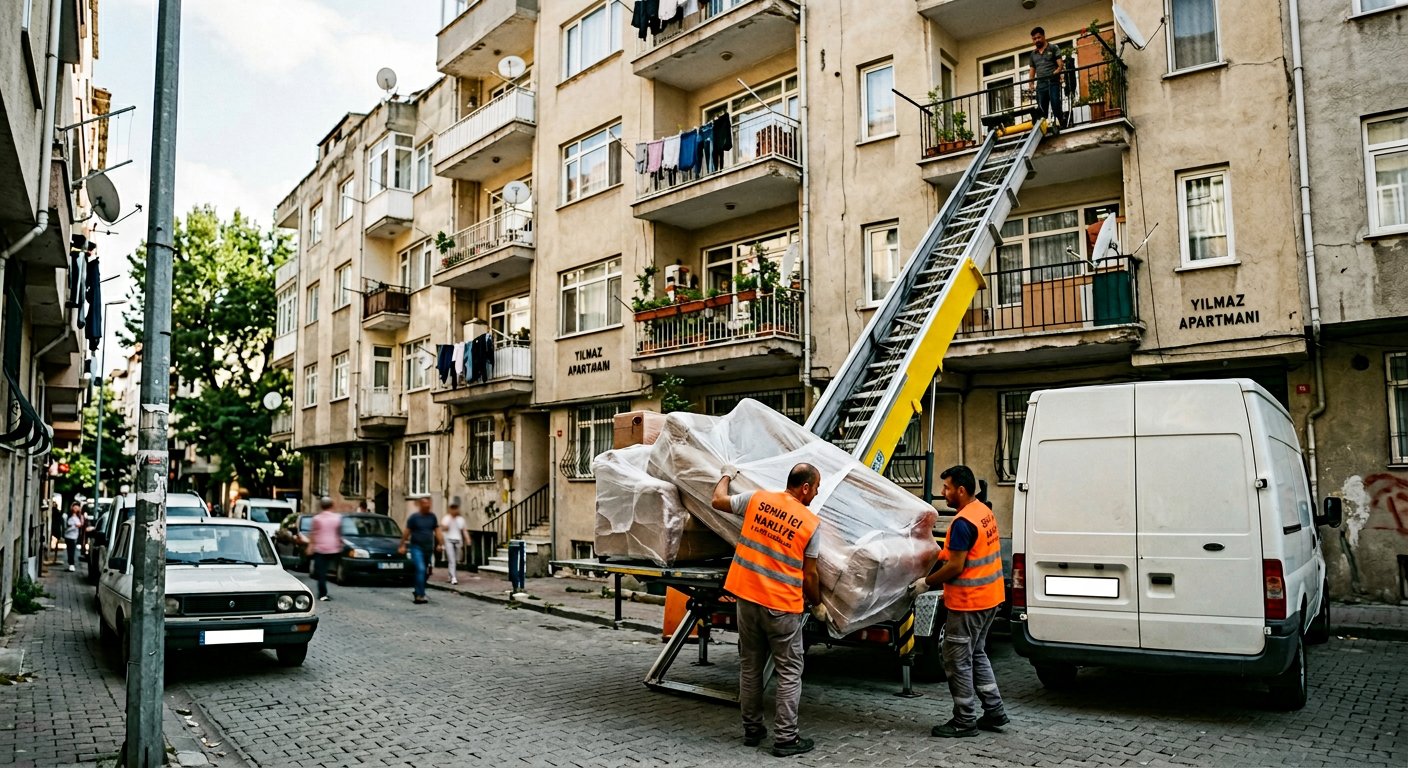 Dis cephe asansoru kurulum calismasi - asansörlü nakliyat