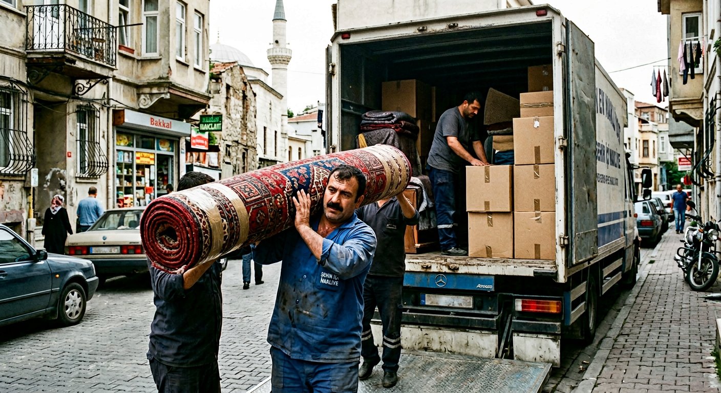 Rulo halinin kamyon yaninda tasinmasi - Evden Eve Nakliyat