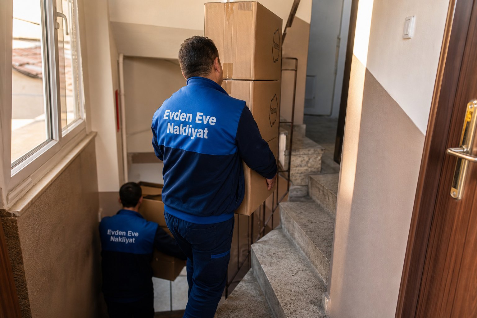 Uzun mobilya parcasini dikey tasima - asansörlü nakliyat